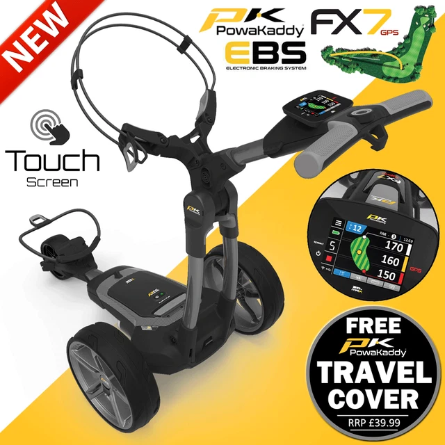 POWAKADDY FX7 GPS Ebs 36 Hole Lithium Electric Golf Trolley +Free Gift