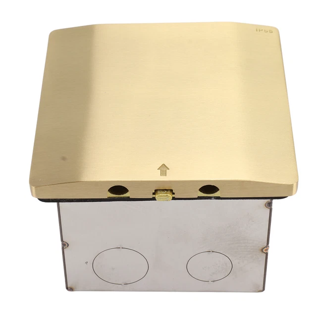 Boîte De Prise électrique Au Sol Double + USB – Acier Inox & PC – 4000W IP40 – Étanche Pour Bureau, Maison