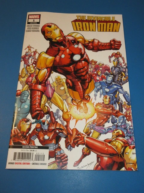 Invincible Iron Man #1 2nd print variant NM Gem Wow