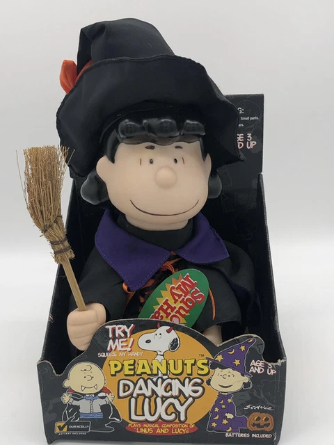 Peanuts Lucy Halloween Dancing Musical Witch Doll 1997 - Works (No