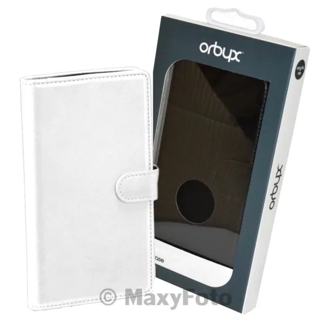 Orbyx Custodia Flip Cover Libro Folio Case Per Samsung Galaxy S5 G900 White