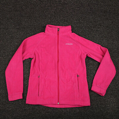 Columbia Jacket Girls Large Pink Fleece Full Zip Long Sleeve Mock Neck Youth