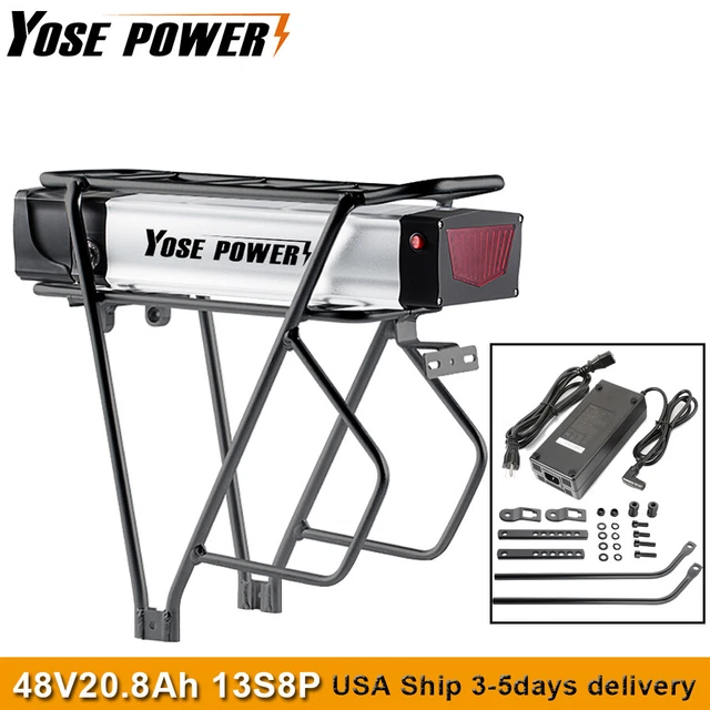 48V 20AH LITHIUM Ion Battery Rear Rack Ebike Battery For Max 1500W