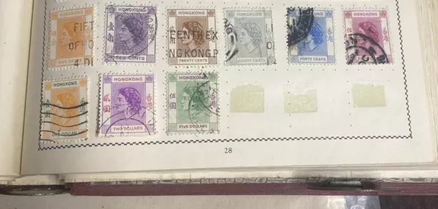 Hong Kong 1954 GB QEII Definitive set Used(9)stamps Out Of Pristine Album 👀LOOK