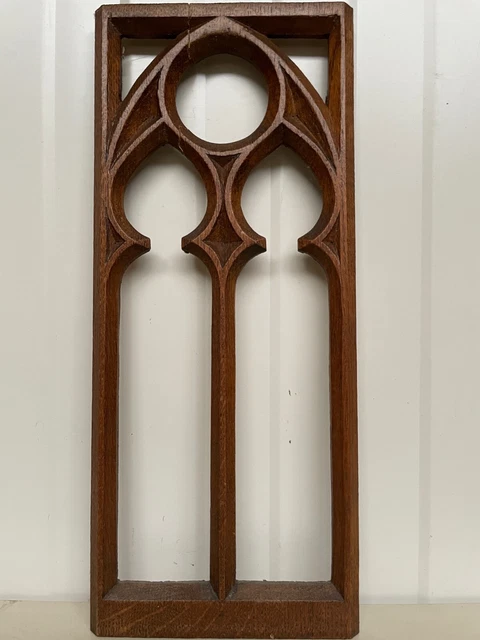 A Stunning Gothic Pierced church panel in oak