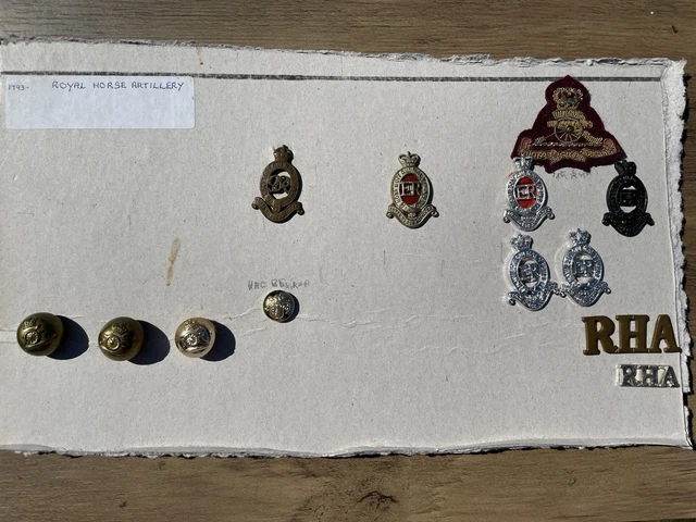 THE ROYAL HORSE Artillery Cap Badges, Collars & Buttons RHA British ...