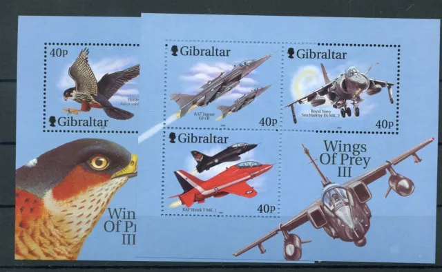 887170) Gibraltar Block 46-47 (Flugzeuge und Vögel), postfrisch