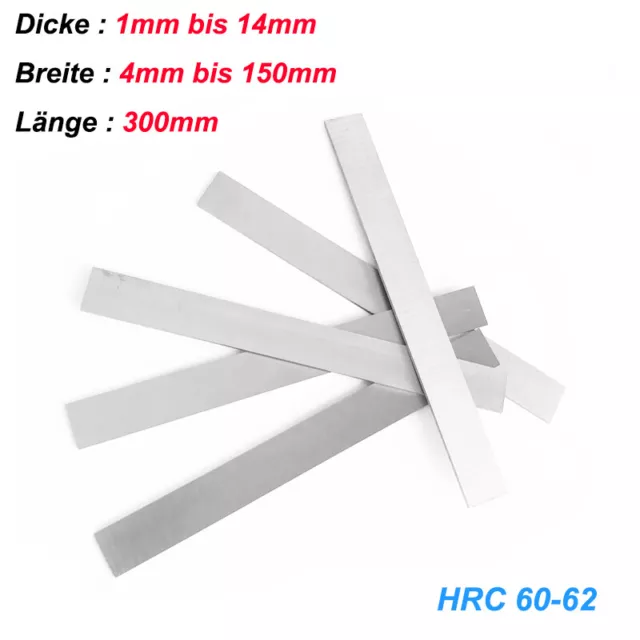 HSS Drehstahl Messer HRC 62 Quadratstab Dicke 1mm-14mm Drehbank Rohlinge 300mm