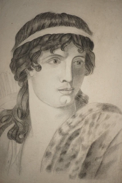 Dessin Original Au Crayon H. B. Garling, Temple En Sicile, 1845, Grand Tour