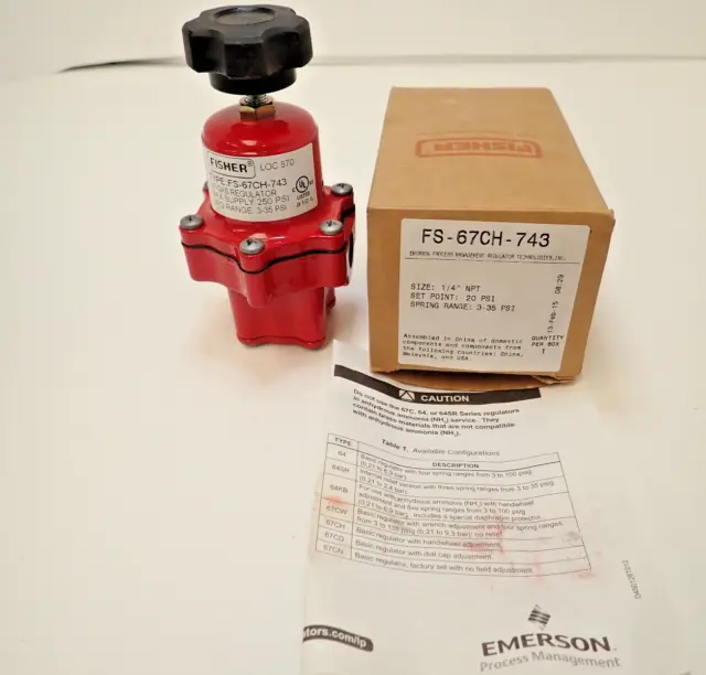 1 - Emerson-Fisher LP-Gas Equipment 67CH-743 1/4" FNPT Connection High-Pressure