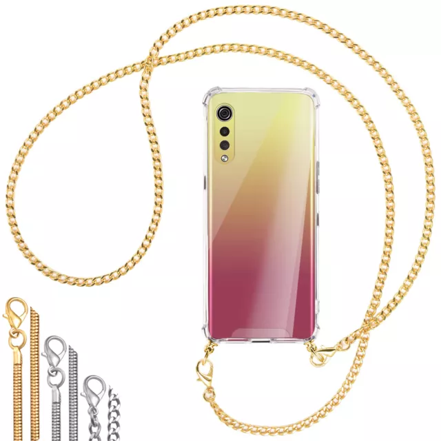 Collier (Chaîne en métal) pour LG Velvet Coque avec cordon Etui Case Couverture