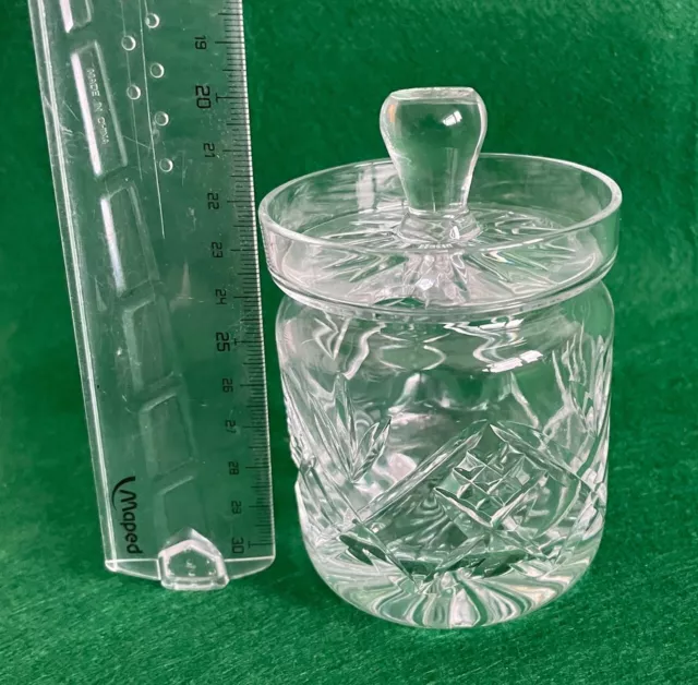 CUT GLASS CRYSTAL JAM / PRESERVE POT with LID