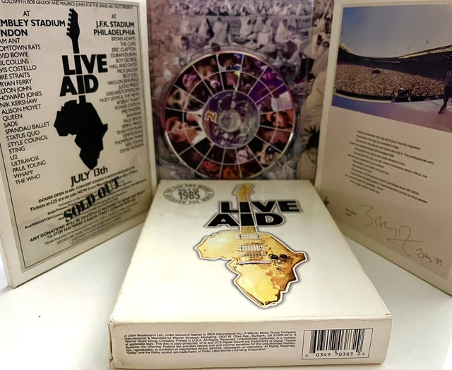 Live Aid -1984 (DVD, 4-Disc Set). David Bowie, Tom Petty,Phil Collins,Queen Etc Live Aid -1984 (DVD, 4-Disc Set). David Bowie, Tom Petty,Phil Collins,Queen Etc