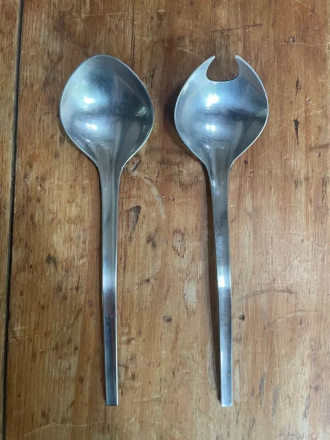 Vintage Georg Jensen Stainless Salad Servers Modernist Mid-Century MCM