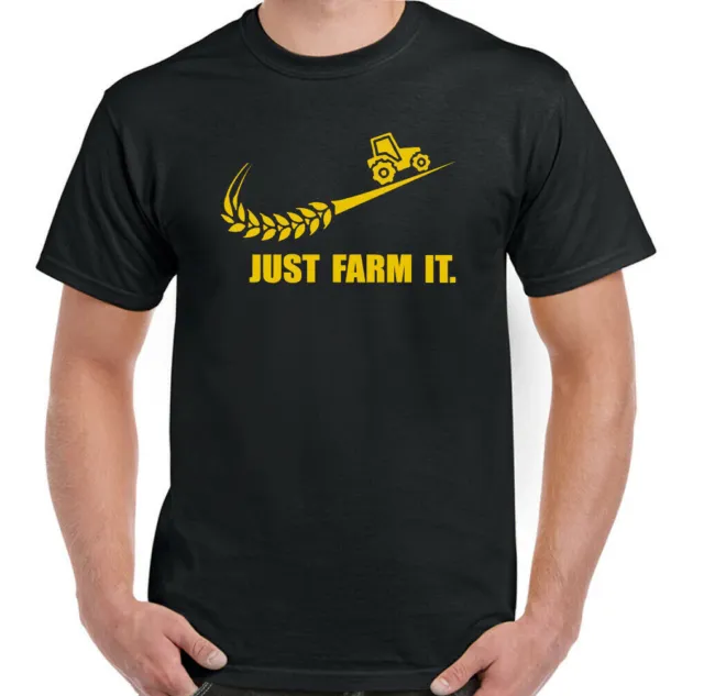 FARMER T-SHIRT, Farming Tractor Driver Just Farm it Mens Funny Parody TEE TOP