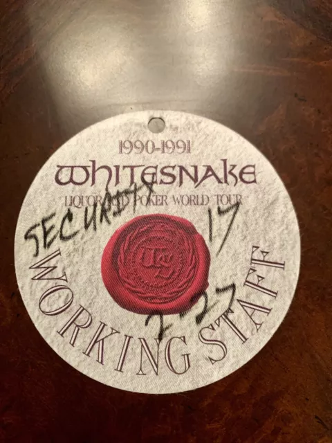 Whitesnake Liquor & Poker Tour Backstage Pass 2-27-1990 - Civic Arena Pittsburgh