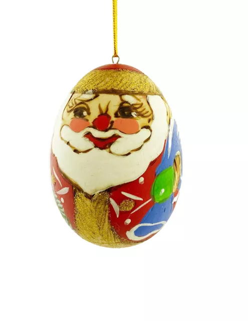 Santa Claus Christmas Ornament Hand Made Carved Painted In Russia Father Frost
