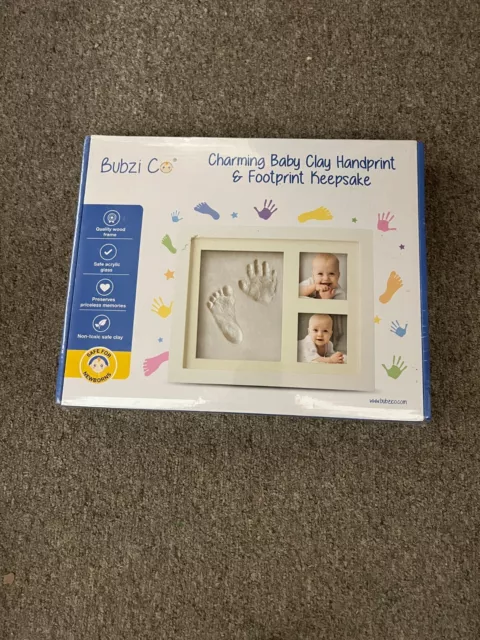 Bubzi Co Clay Handprint Footprint Photo Frame Kit For Baby Newborn Girls Boys