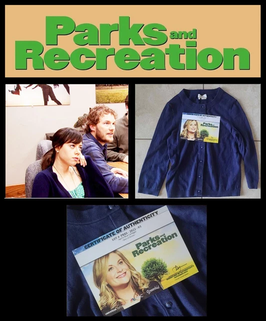 PARKS & RECREATION: April Ludgate/Aubrey Plaza Cardigan w/Studio COA