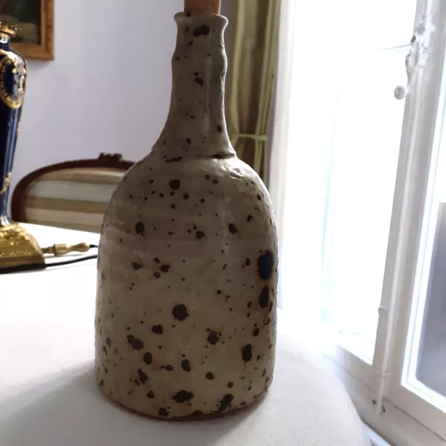 Vintage, céramique de Biot, bouteille en grès pyrite, XXème siècle