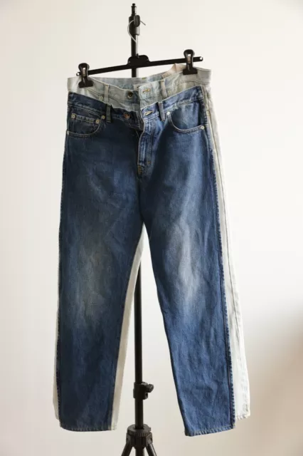 Maison Margiela Double Denim Split Hem Jeans MM1 38 IT 2 US