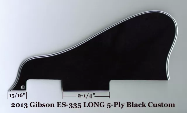 Guitare pickguard tortue transparente ES-335 personnalisée longue 2013 pour Gibson Project 2