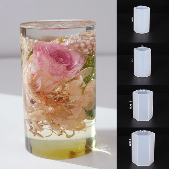 Moda nuevo molde de silicona joyería hexagonal silicona resina cilíndrica hágalo usted mismo artesanía
