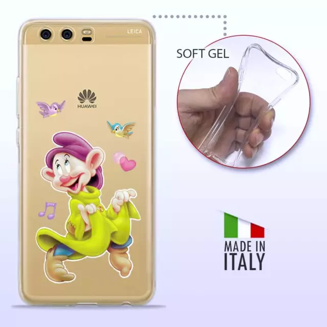 Huawei P10 Plus TPU CASE COVER PROTETTIVA TRASPARENTE Disney Cucciolo Biancaneve