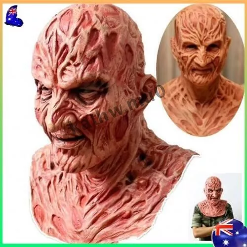 Freddy Krueger Latex Mask Fancy Dress Up Adult Full Mask Halloween Cosplay Props