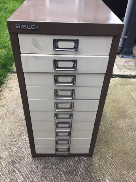 Bisley 10 Draw Metal Filing Cabinet Great Condition