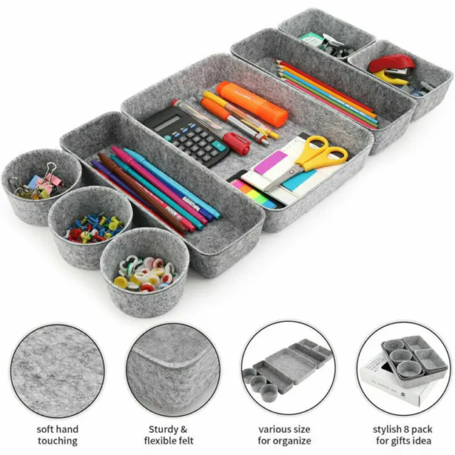 8x Storage Organizer Box Drawer Make Up Brush Holder Storage Pot Jewellery Cover