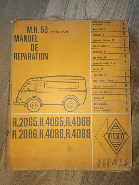 Manuel De Réparation M.R.53 Fourgon Renault R.2065 Et Autre De 1963
