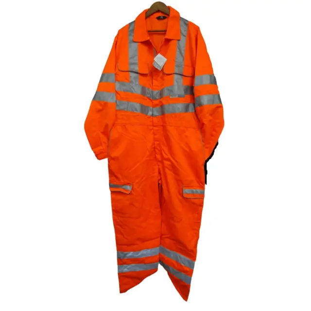 Hi Viz Hi Vis Overall Coverall Pulsar PR339 Sicherheitsschiene Arbeit orange XXL