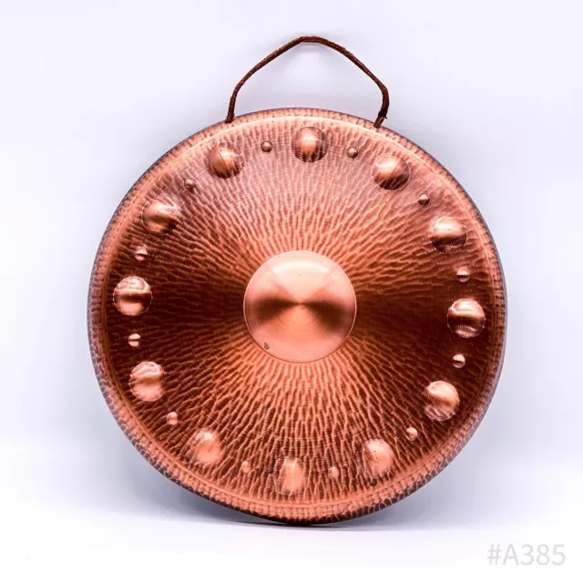 Vintage Gong copper sound bowl with wall suspension, hammer strike | 30 cm Ø