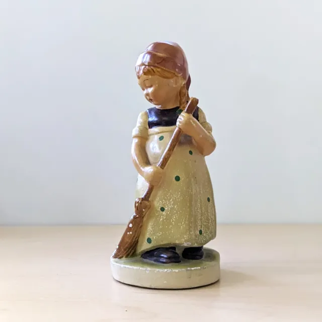 Vintage Ars Sacra Hummel Girl Sweeping Broom figurine Made in America
