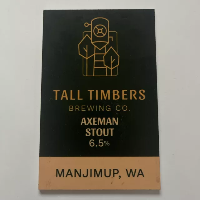 Tall Timbers Brewing Co Axeman Stout Rectangle Beer Badge Tap Top Decal