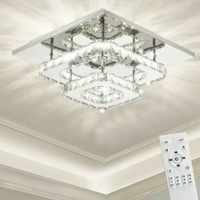 NEW 36W Crystal LED Ceiling lights chandelier Bilayer Flush Mount Light Fixture