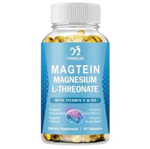 MAGNESIUM L-THREONATE 2000mg! 60 Caps DOUBLE STRENGTH PREMIUM COGNITIVE BLEND