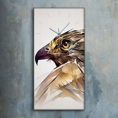 Aigle Silencieux Horloge murale sur toile 30x60 Animal Oiseau Aigle Tableau  Art Décor 