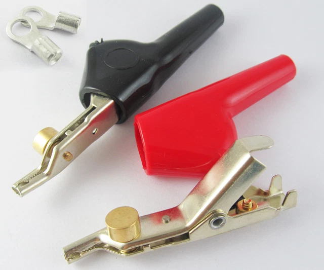 2pairs Angled Bed of Nails Butt Sets Telephone Test Clip Free Solder Red Black