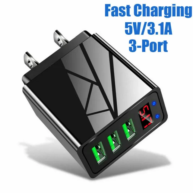 Lot of 3 Port USB Home Wall Fast Charger for Cell Phone iPhone Samsung Android 2