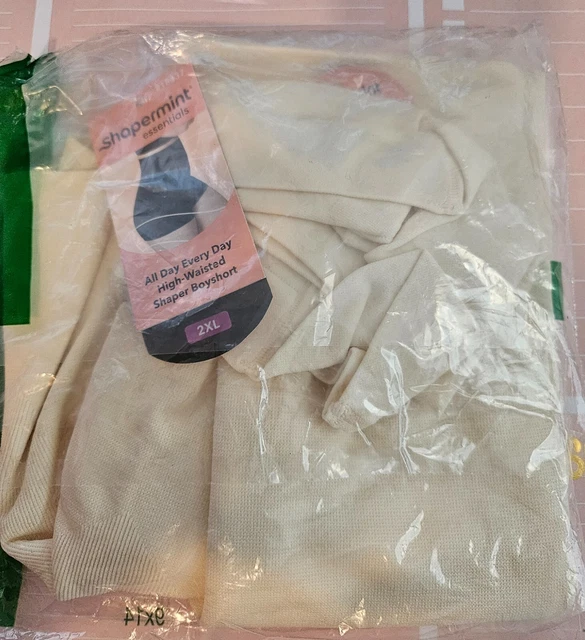 SHAPERMINT ESSENTIALS ALL Day Every Day HighWaisted Beige Boyshort Sz