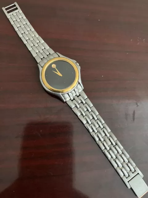 Movado Orologio Svizzero Quadrante Museo Nero Due Toni 81-D1-863