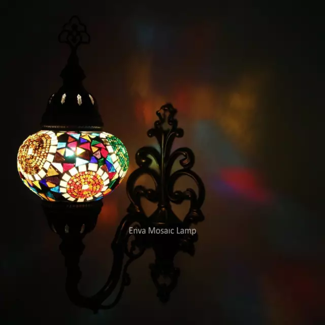 Applique murale en mosaïque Turque Style marocain multicolore lampe lumière