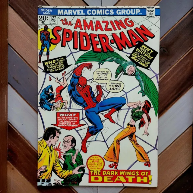 Amazing Spider-Man #127 FN/VF Marvel 1973, 1st app 3rd VULTURE (Clifton Shallot)
