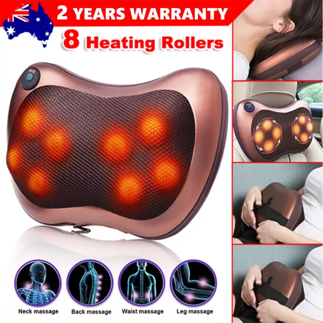 Neck Massager 8 Heads Pain Relief Electric Shiatsu Massage Pillow Deep Muscle