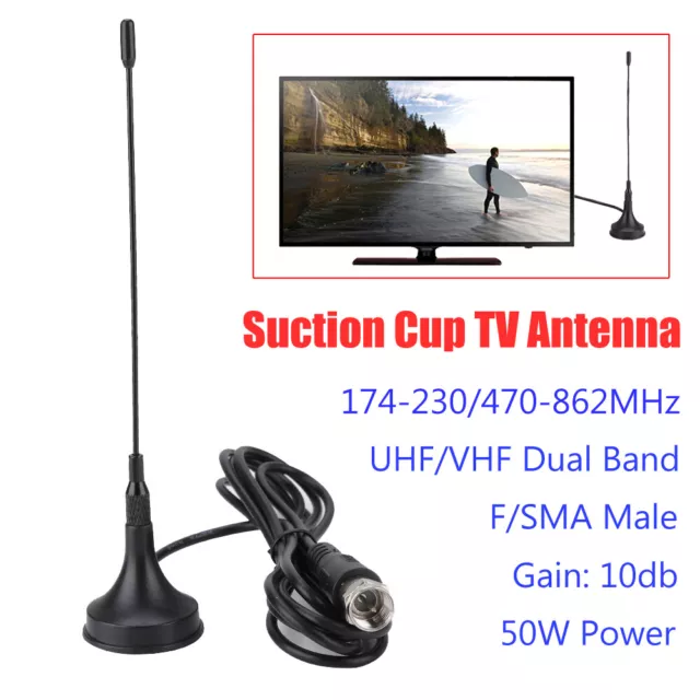 1.5m F Small Glue Stick DVB-T Suction Cup Antenna Wireless TV