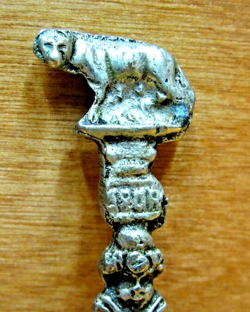 ITALIAN Gold-Silver Tone  LION  TEASPOON Sugar Salt Made In Italy " #A36