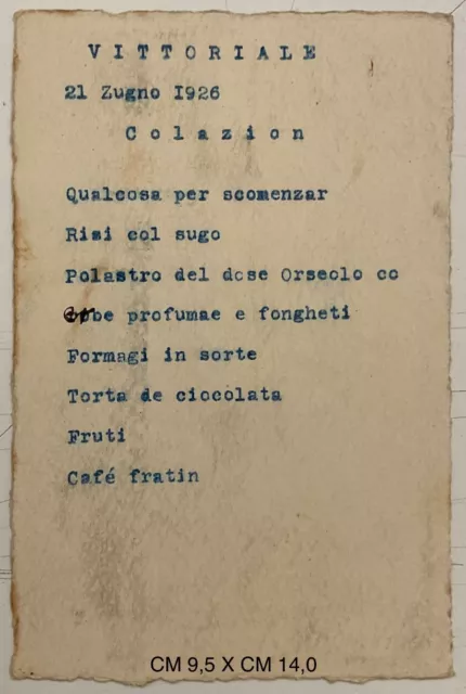 D’annunzio Costituzione Società Opera Omnia Menu’ Cena Al Vittoriale 21.06.1926