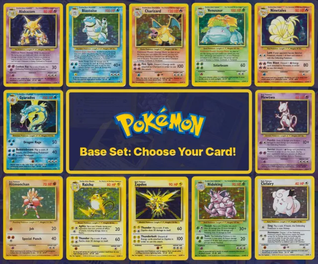 1999 Pokemon Base Set: Choose Your Card! All Cards Available - 100% Authentic